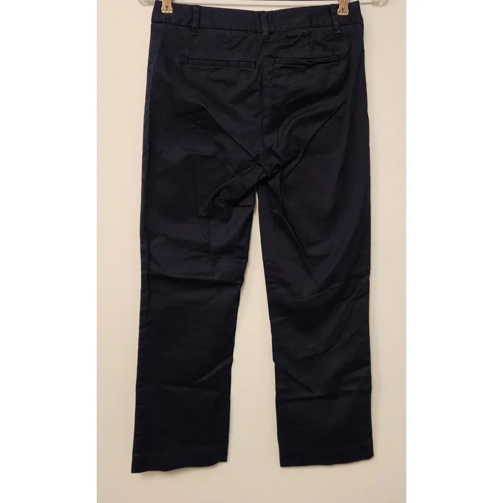 J CREW Stretch City Fit Pants Mid Rise Navy Blue Womens Size 0 (28x26) EUC‎